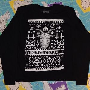 2017 Blackcraft Cult Mystery Box Ugly Christmas Sweatshirt Black Craft Pentagram
